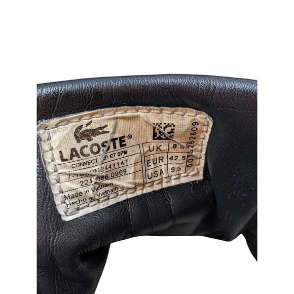 Lacoste Shoes Mens 9.5 High Top Sneakers Lace Up Leather Upper Retro Streetwear - Picture 2 of 14